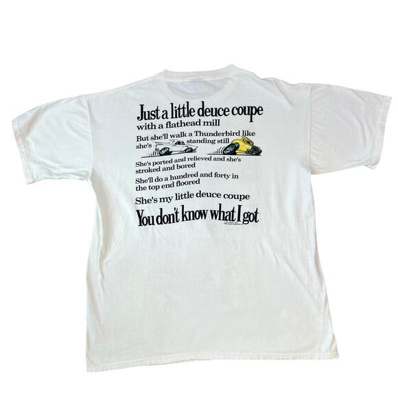 Vintage Brockum The Beach Boys 1994 Little Deuce Coupe T-Shirt Size XL White - Picture 2 of 12